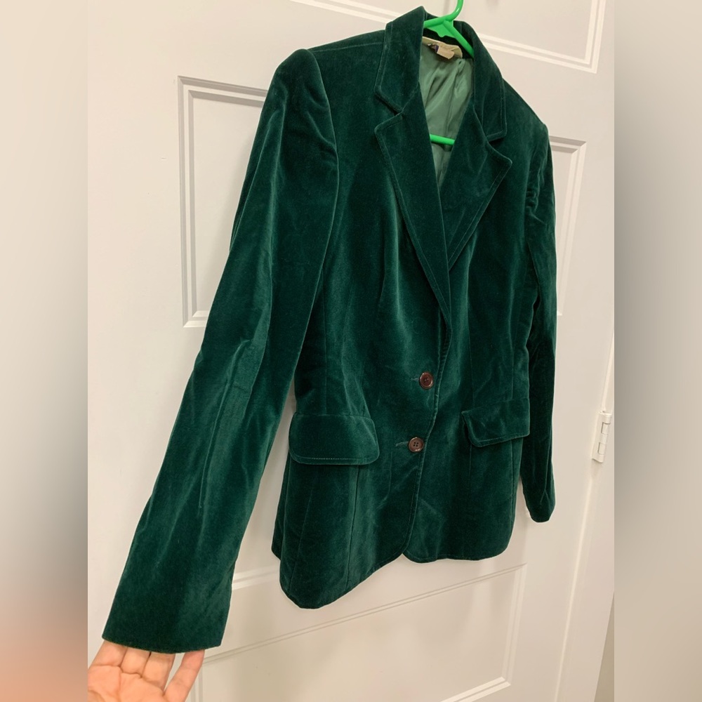 Vintage Koret Made in USA Dark Emerald Velvet Blazer